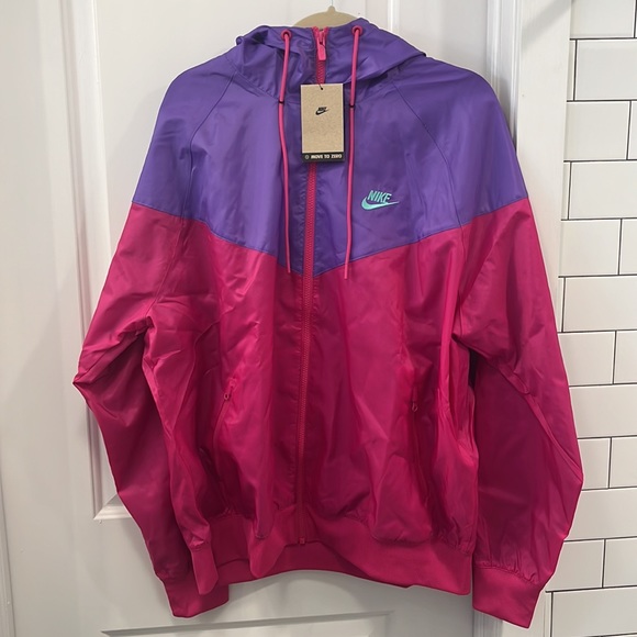 Nike Windrunner Pink Purple Windbreaker Rain Jacket Men’s Large Women’s L/XL NWT - Picture 7 of 14